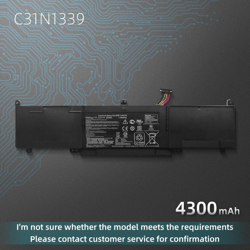 Аккумулятор RZBX для ноутбука, батарея C31N1339 для Asus U3000, U303U, U303UB, Q302L, UX303, UX303L, U303L, U303LA, U303LB, U303LN, TP300L, TP300LD, TP300LJ
Аккумулятор RZBX для ноутбука, батарея C31N1339 для Asus U3000, U303U, U303UB, Q302L, UX303, UX303L, U303L, U303LA, U303LB, U303LN, TP300L, TP300LD, TP300LJ