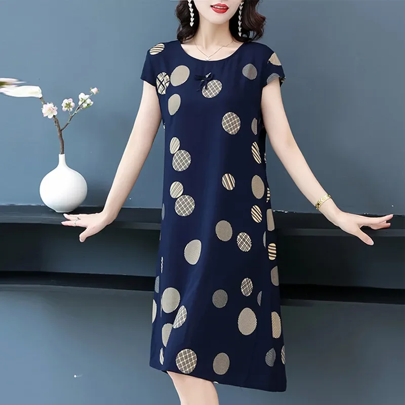 Hot 2023 Casual Vintage Summer Dress For Women Print Flowers Short Sleeve O-neck Printing Elegant Dresses
Hot 2023 Casual Vintage Summer Dress For Women Print Flowers Short Sleeve O-neck Printing Elegant Dresses