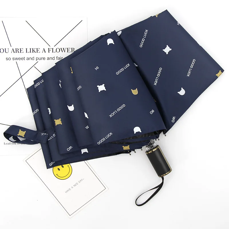 Three fold small fresh vinyl sunscreen and sunshade folding umbrella clear umbrella double 8 bone 55cm* 8K for both rain and rai
Three fold small fresh vinyl sunscreen and sunshade folding umbrella clear umbrella double 8 bone 55cm* 8K for both rain and rai