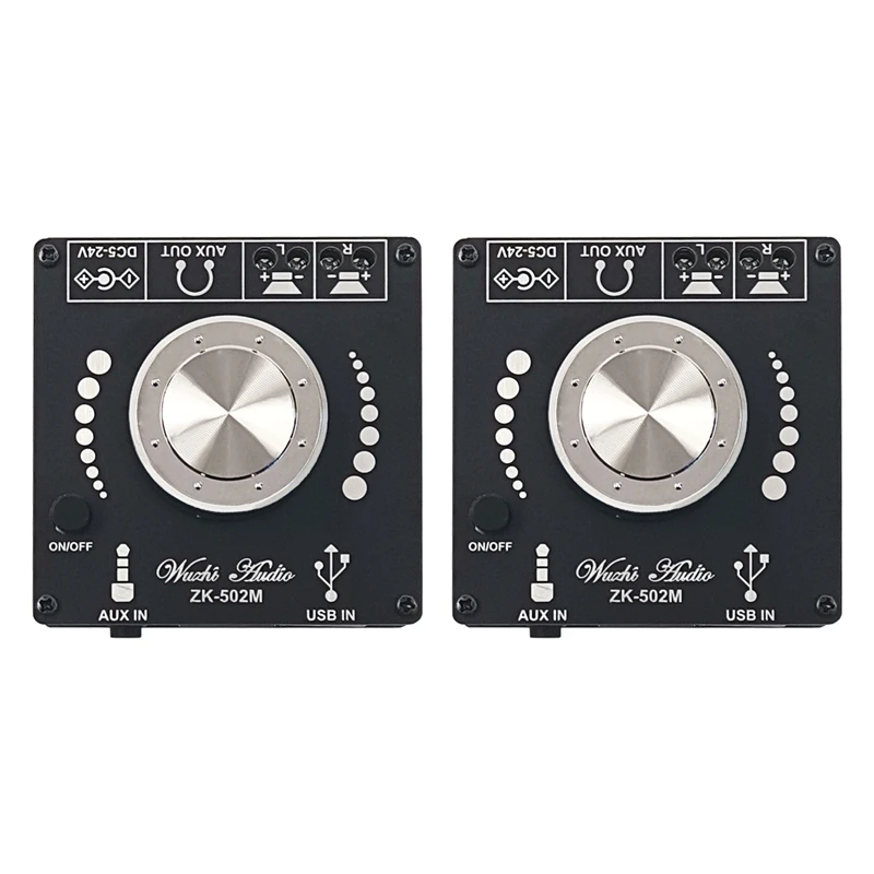 2X ZK-502M Amplifier Board HIFI 2.0 Stereo Bluetooth Digital Power Amplifier Module 50Wx2
2X ZK-502M Amplifier Board HIFI 2.0 Stereo Bluetooth Digital Power Amplifier Module 50Wx2