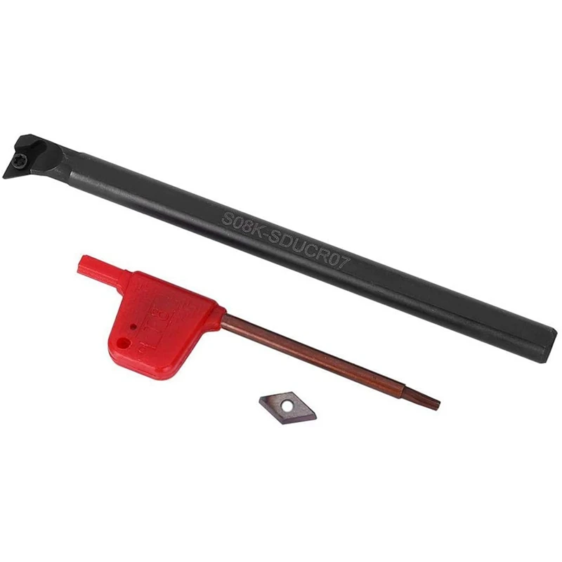 Lathe Tool Holder Set S08K-SDUCR07 DCMT0702 Blade Insert Lathe Boring Bar Set For Semi-Finishing Finishing
Lathe Tool Holder Set S08K-SDUCR07 DCMT0702 Blade Insert Lathe Boring Bar Set For Semi-Finishing Finishing