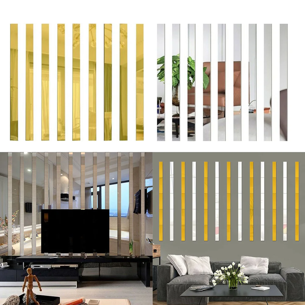 10Pcs Acrylic Mirror Sticker Long Strip Mosaic Wall Sticker 50cm Gold/sliver/black For Living Room Bedroom Home Decoration
10Pcs Acrylic Mirror Sticker Long Strip Mosaic Wall Sticker 50cm Gold/sliver/black For Living Room Bedroom Home Decoration