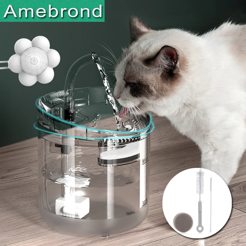 Cat Water Fountain 2L Pet Water Dispenser Automatic Cat Drinker with Motion Sensor Cat Drinking Fountain with Cleaning Brush Kit
Cat Water Fountain 2L Pet Water Dispenser Automatic Cat Drinker with Motion Sensor Cat Drinking Fountain with Cleaning Brush Kit