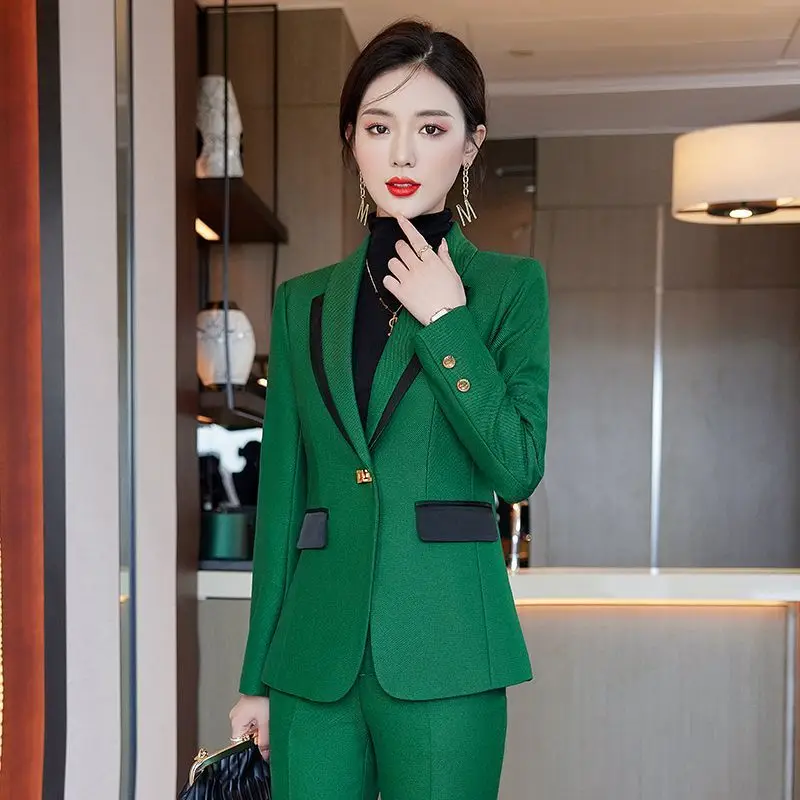 2023 Women Spring Autumn Fashion Formal Business Suits Female OL Professional Blazers and Trousers Ladies Two Piece Sets E168
2023 Women Spring Autumn Fashion Formal Business Suits Female OL Professional Blazers and Trousers Ladies Two Piece Sets E168