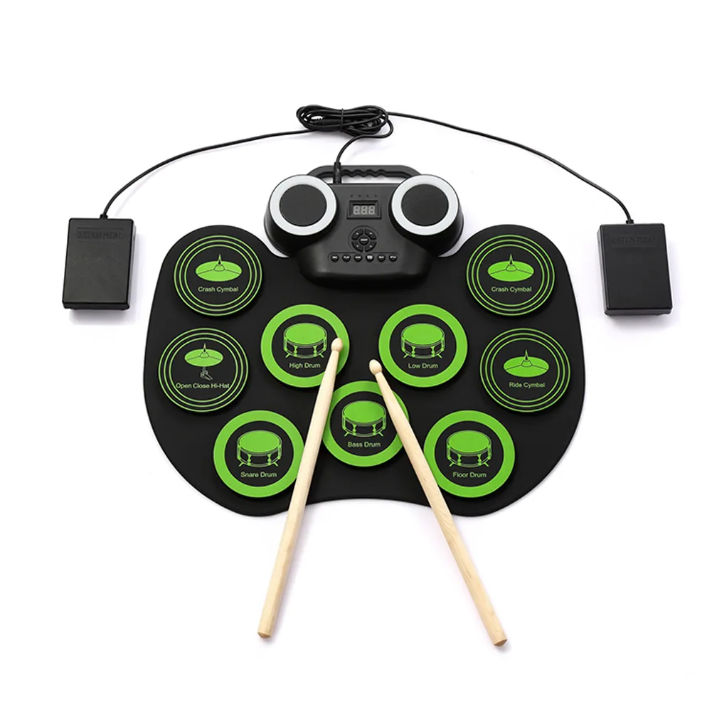 Drum Electronic Drum Set Compact Size USB Folding Silicon Drum Pad Digital Electronic Drum Kit 9 Pads With Drumsticks Foot Pedal
Drum Electronic Drum Set Compact Size USB Folding Silicon Drum Pad Digital Electronic Drum Kit 9 Pads With Drumsticks Foot Pedal
