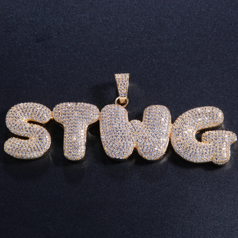 TopBling Hip Hop A-Z Custom Character Bubble Letter Pendant Necklace 18K Real Gold Plated
TopBling Hip Hop A-Z Custom Character Bubble Letter Pendant Necklace 18K Real Gold Plated