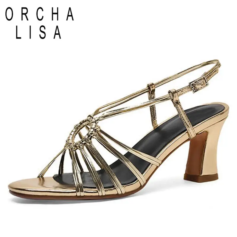 ORCHA LISA Fashion Genuine Leather Women Sandals Peep Toe Thin Heels Buckle Straps Plus Size 34-40 Gold Daily Summer S3655
ORCHA LISA Fashion Genuine Leather Women Sandals Peep Toe Thin Heels Buckle Straps Plus Size 34-40 Gold Daily Summer S3655