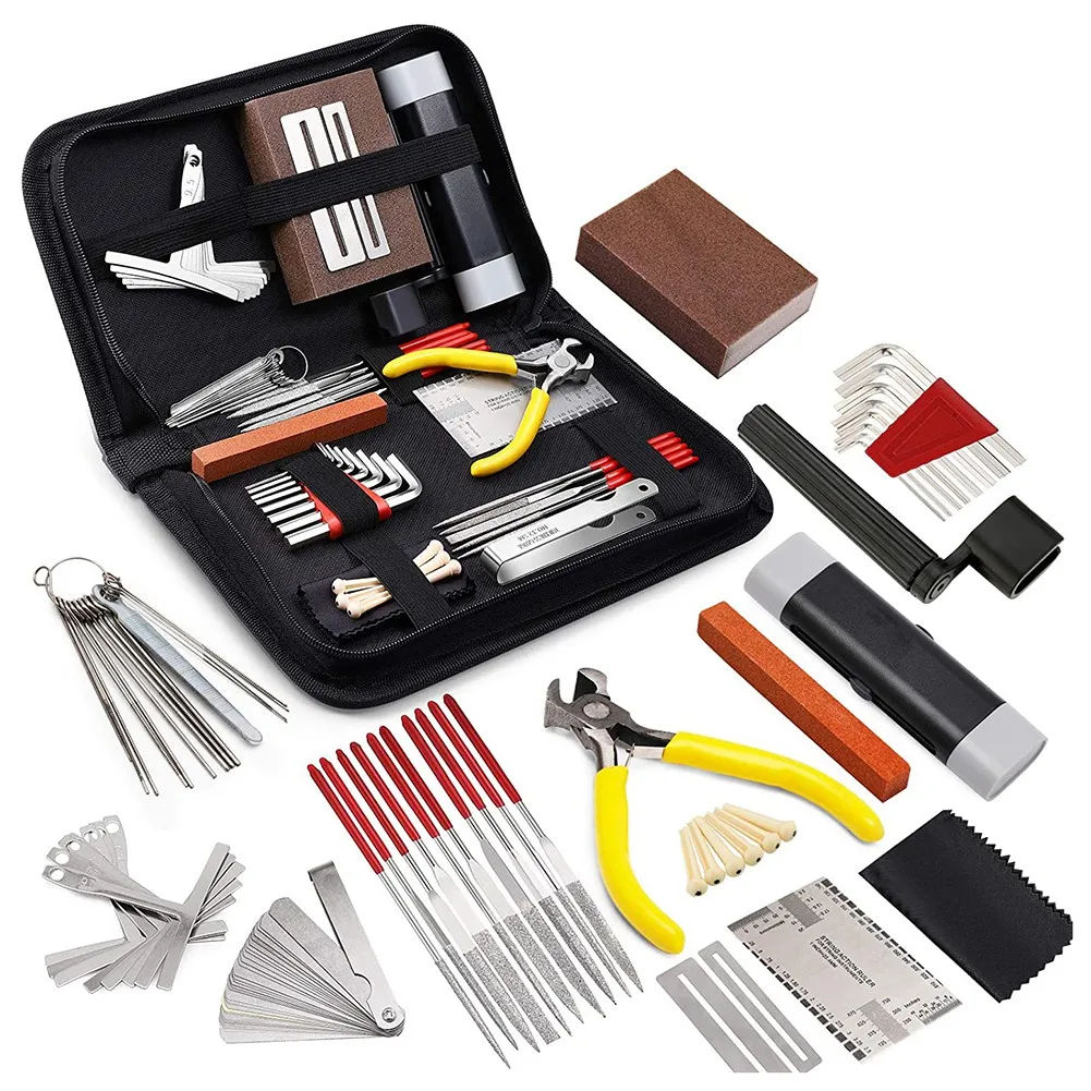45Pcs Guitar Repairing Maintenance Kit with Carry Bag Care Set of Tools for Acoustic Guitar Electric Guitar
45Pcs Guitar Repairing Maintenance Kit with Carry Bag Care Set of Tools for Acoustic Guitar Electric Guitar