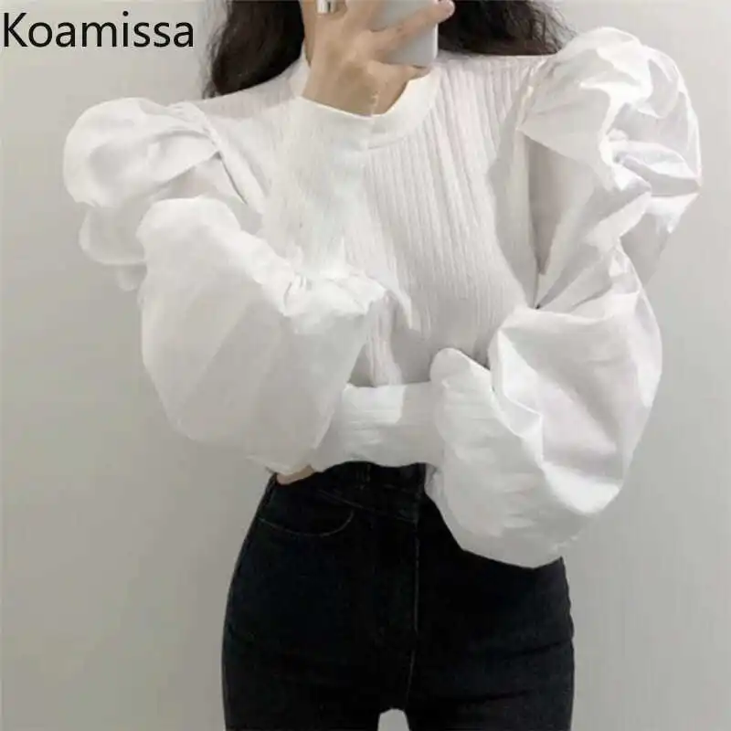 Женская блузка с длинным рукавом Koamissa, с круглым вырезом и пышными рукавами, однотонная Модная рубашка в Корейском стиле, облегающая верхняя одежда, весна-осень 2022
Женская блузка с длинным рукавом Koamissa, с круглым вырезом и пышными рукавами, однотонная Модная рубашка в Корейском стиле, облегающая верхняя одежда, весна-осень 2022