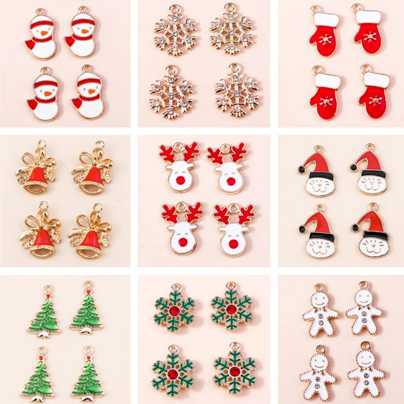 10pcs/lot Mix Cute Enamel Christmas Tree Snowman Gloves Charms for Jewelry Making DIY Drop Earrings Pendant Necklaces Craft Gift
10pcs/lot Mix Cute Enamel Christmas Tree Snowman Gloves Charms for Jewelry Making DIY Drop Earrings Pendant Necklaces Craft Gift