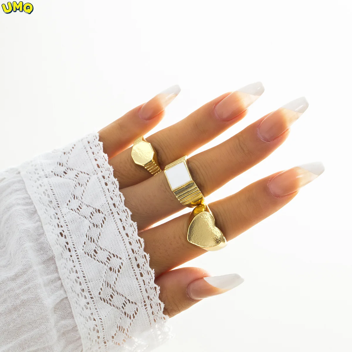 Fashion jewelry Cool Wind Geometric Oil Dripping Set Index Finger Ring French Simple Love Overlapping Ringgifts for Women
Fashion jewelry Cool Wind Geometric Oil Dripping Set Index Finger Ring French Simple Love Overlapping Ringgifts for Women