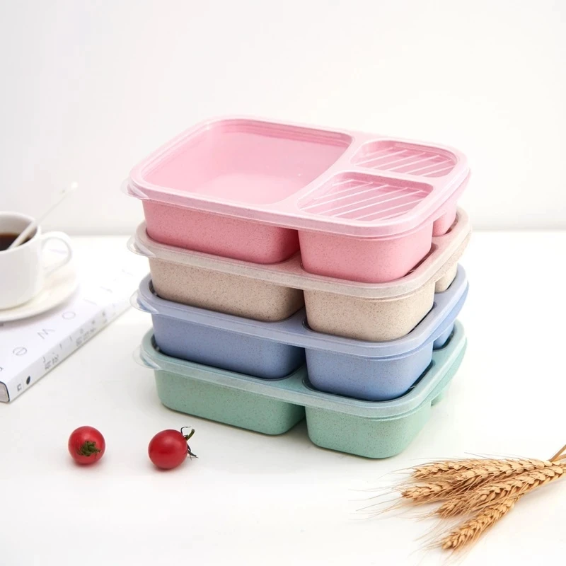 

Separate Lunch Box Portable Bento Box Lunchbox Leakproof Food Container Microwave Oven Dinnerware for Students Tableware