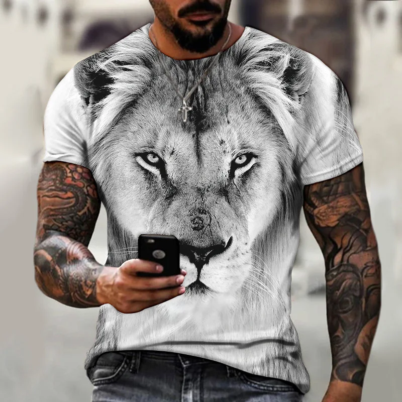 New Men's T Shirt Lion / Tiger 3d Print T-shirt Harajuku Summer Y2k Clothing O-neck Animal Short-sleeved Tops Plus Size Clothing
New Men's T Shirt Lion / Tiger 3d Print T-shirt Harajuku Summer Y2k Clothing O-neck Animal Short-sleeved Tops Plus Size Clothing