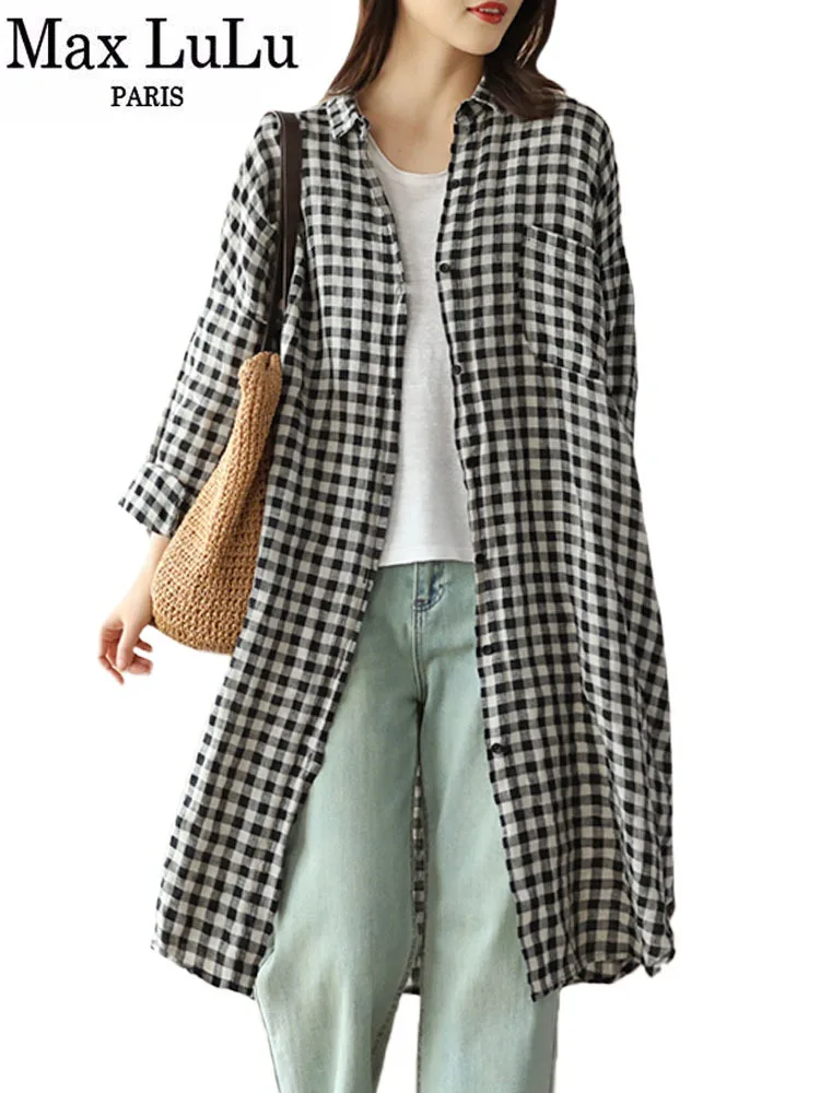 Max LuLu Summer Clothes Womens Fashion Loose Printed Plaid Long Shirts Ladies Luxury Casual Linen Blouses Vintage Elegant Tops
Max LuLu Summer Clothes Womens Fashion Loose Printed Plaid Long Shirts Ladies Luxury Casual Linen Blouses Vintage Elegant Tops