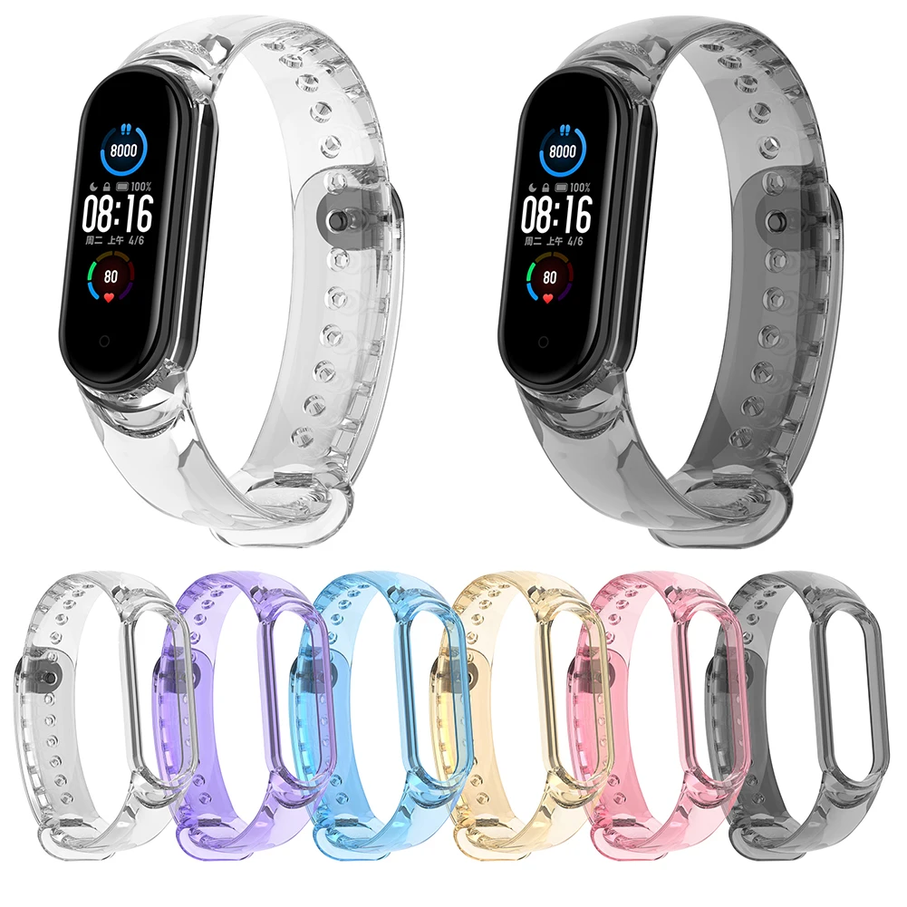 TPU Soft Change Color for Light Transparent Smart Bracelet Wristband for Xiaomi Mi Band 5 6 Replacement Wrist Strap
TPU Soft Change Color for Light Transparent Smart Bracelet Wristband for Xiaomi Mi Band 5 6 Replacement Wrist Strap