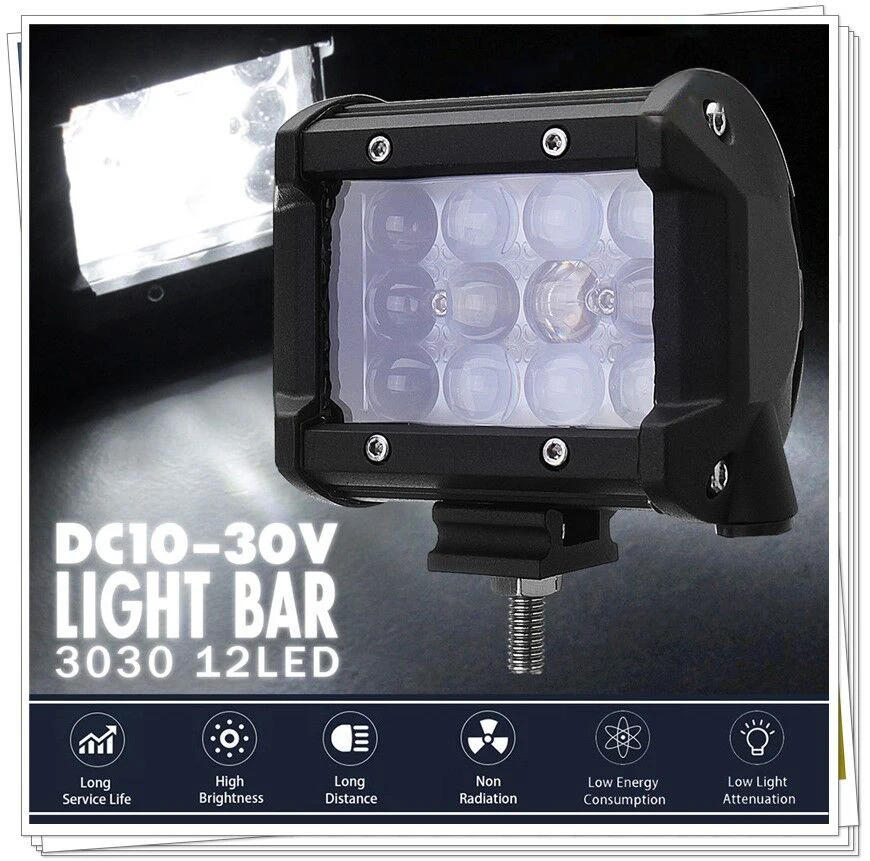 Waterproof Daylight Running Lamp 12LEDs 36W Exerior Work Light Car Headlight Off Road Fog Lamp RV Camper Accessories Universal 
Waterproof Daylight Running Lamp 12LEDs 36W Exerior Work Light Car Headlight Off Road Fog Lamp RV Camper Accessories Universal
