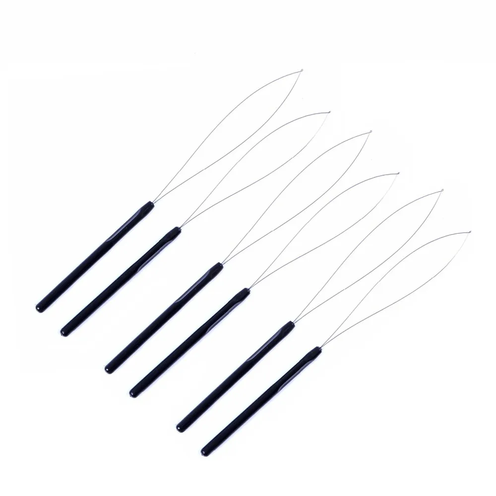 6 pcs Hair Extension Hook Pulling Tool Needle Threader Micro Rings Beads Loop Plastic Handle With Iron Wire Accessories Black
6 pcs Hair Extension Hook Pulling Tool Needle Threader Micro Rings Beads Loop Plastic Handle With Iron Wire Accessories Black