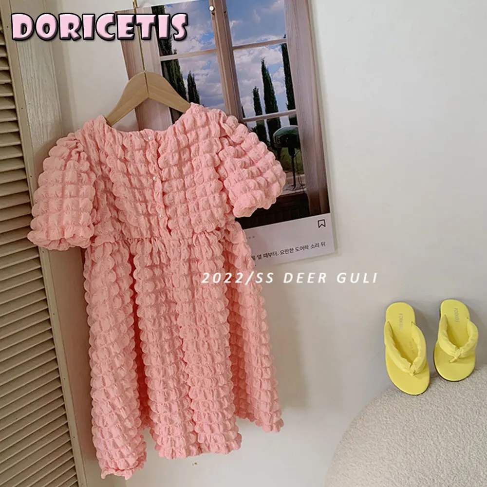 Children Dress Solid Color Pleated Puff Sleeve Fluffy Skirt Summer Little Girl Go Out Activity Travel New Fashion Princess Dress
Children Dress Solid Color Pleated Puff Sleeve Fluffy Skirt Summer Little Girl Go Out Activity Travel New Fashion Princess Dress