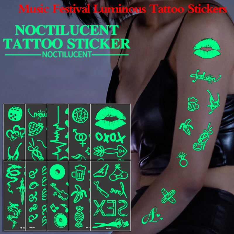 Luminous Tattoo Sticker Bar Music Festival Carnival Tattoo Sticker Fluorescent Face Arm Makeup Stickers Temporary Tattoo
Luminous Tattoo Sticker Bar Music Festival Carnival Tattoo Sticker Fluorescent Face Arm Makeup Stickers Temporary Tattoo