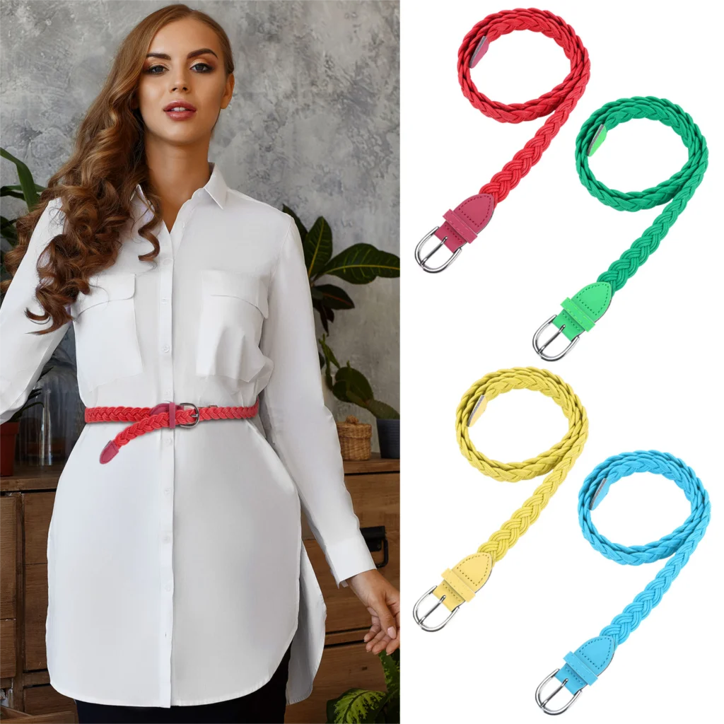 4 Pack Women Skinny Belt Fashion Thin Braided Waist Belt For Jeans Dress Women's Woven Belt
4 Pack Women Skinny Belt Fashion Thin Braided Waist Belt For Jeans Dress Women's Woven Belt
