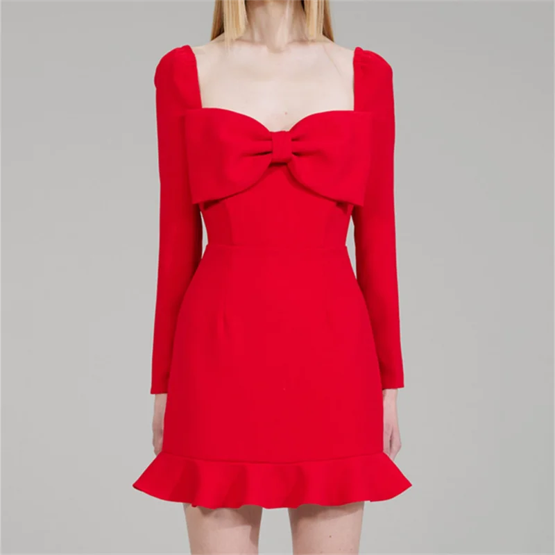 2023 Spring New in Sexy Hollow-Out Women's Dress Korean Fashion Trend Bow Decorative Square Neck Mini Skirt Party Dresses Traf
2023 Spring New in Sexy Hollow-Out Women's Dress Korean Fashion Trend Bow Decorative Square Neck Mini Skirt Party Dresses Traf