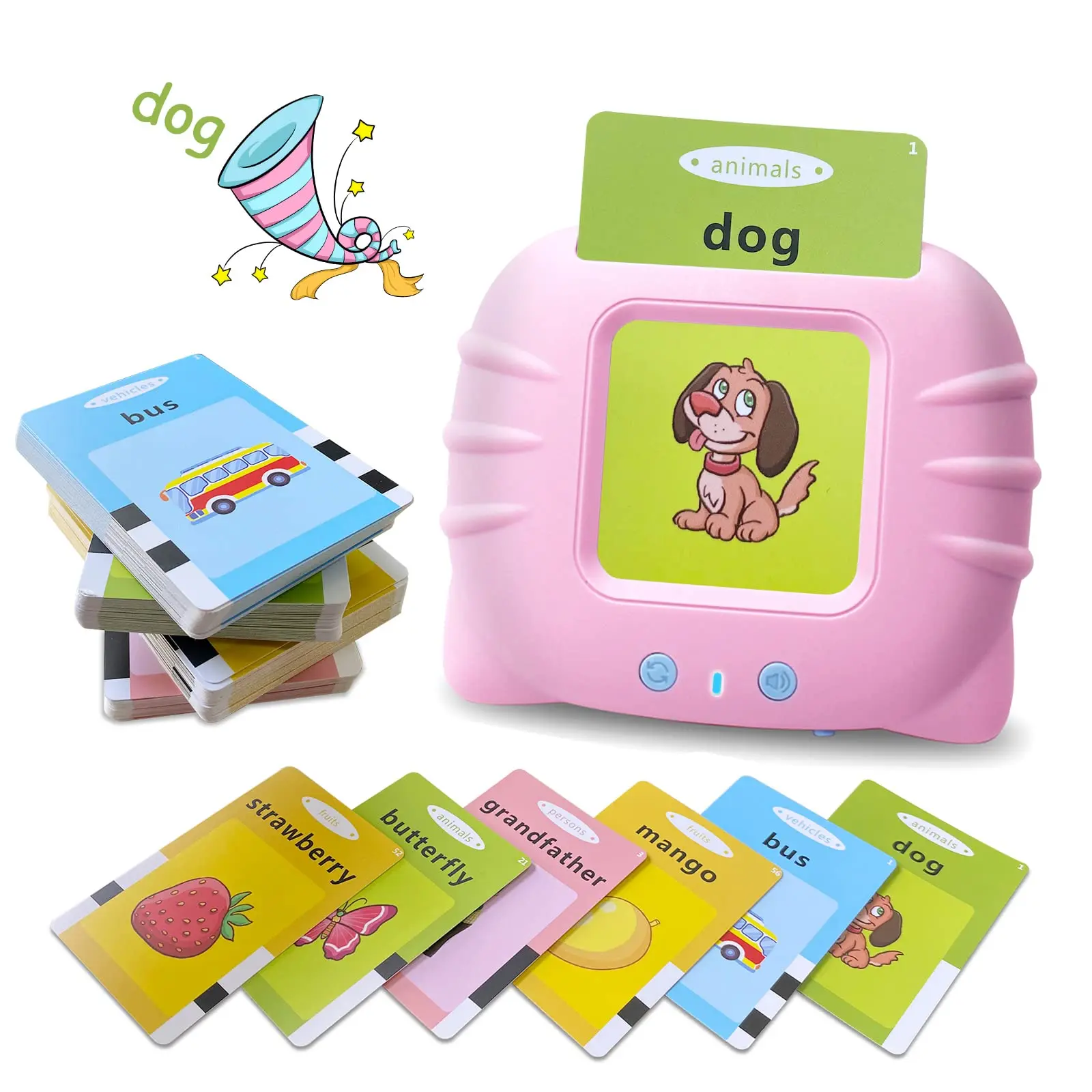 Early Education Flash Cards Reader Machine for Toddlers Kids Audible Learning Machine Toys Children English Cognition Flashcard
Early Education Flash Cards Reader Machine for Toddlers Kids Audible Learning Machine Toys Children English Cognition Flashcard