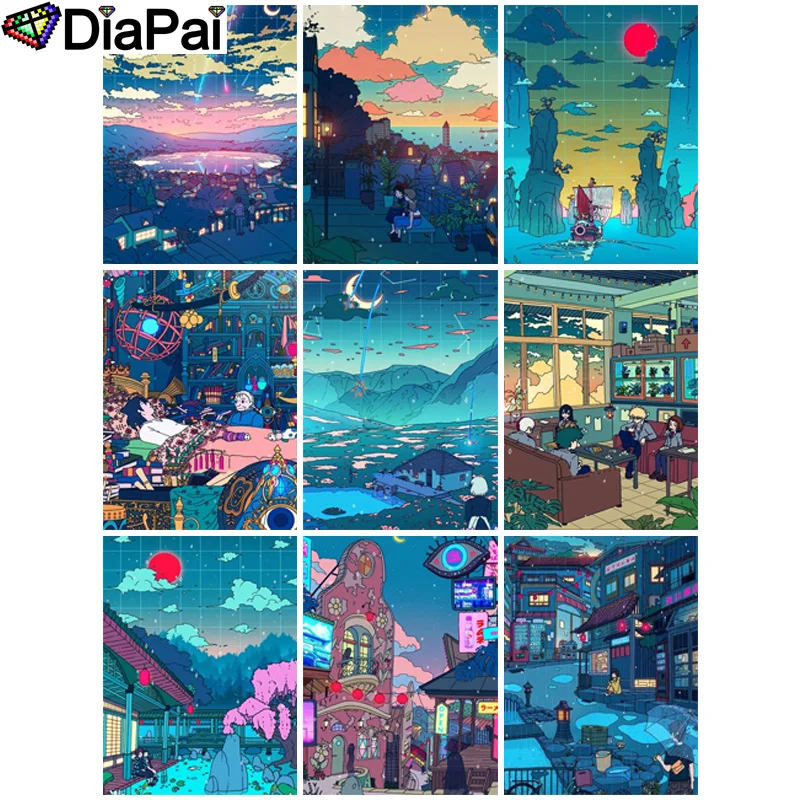 DIAPAI Paint With Diamond Embroidery "Scenery House Moon" Diamond Painting Full Square Round Picture Of Rhinestone Decor
DIAPAI Paint With Diamond Embroidery "Scenery House Moon" Diamond Painting Full Square Round Picture Of Rhinestone Decor
