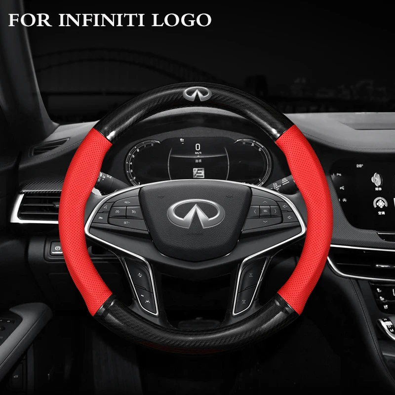 100% Brand New For Infiniti Q50 Q50S Q50L G37 G25 QX70 FX35 Carbon Fiber Leather Anti-Slip Breathable Car Steering Wheel Cover
100% Brand New For Infiniti Q50 Q50S Q50L G37 G25 QX70 FX35 Carbon Fiber Leather Anti-Slip Breathable Car Steering Wheel Cover