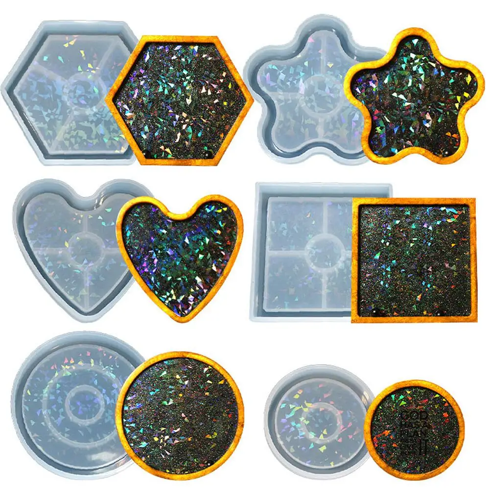 6pcs Holographic Coaster Molds Set Waterproof Heat-resistant Silicone Molds For Home Decoration Dropshipping
6pcs Holographic Coaster Molds Set Waterproof Heat-resistant Silicone Molds For Home Decoration Dropshipping