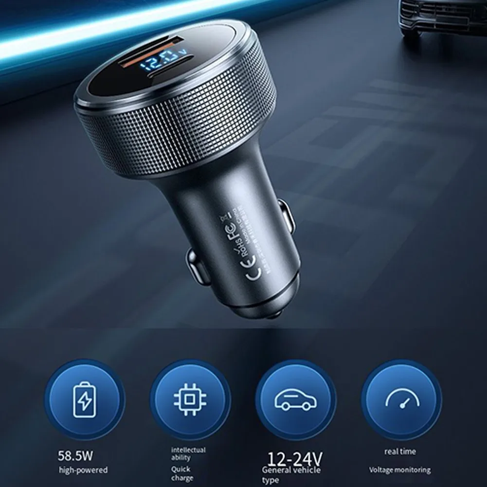Aluminum + ABS + PC Car Fast Charge USB Car PD Charger Quick Charge Adapter 2 USB Ports Car Charger
Aluminum + ABS + PC Car Fast Charge USB Car PD Charger Quick Charge Adapter 2 USB Ports Car Charger