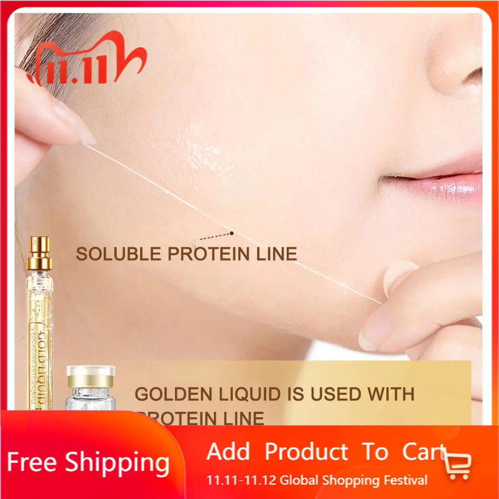24K Gold Face Serum Active Collagen Silk Thread Facial Essence Anti-Aging Smoothing Firming Moisturizing Hyaluronic Skin Care
24K Gold Face Serum Active Collagen Silk Thread Facial Essence Anti-Aging Smoothing Firming Moisturizing Hyaluronic Skin Care