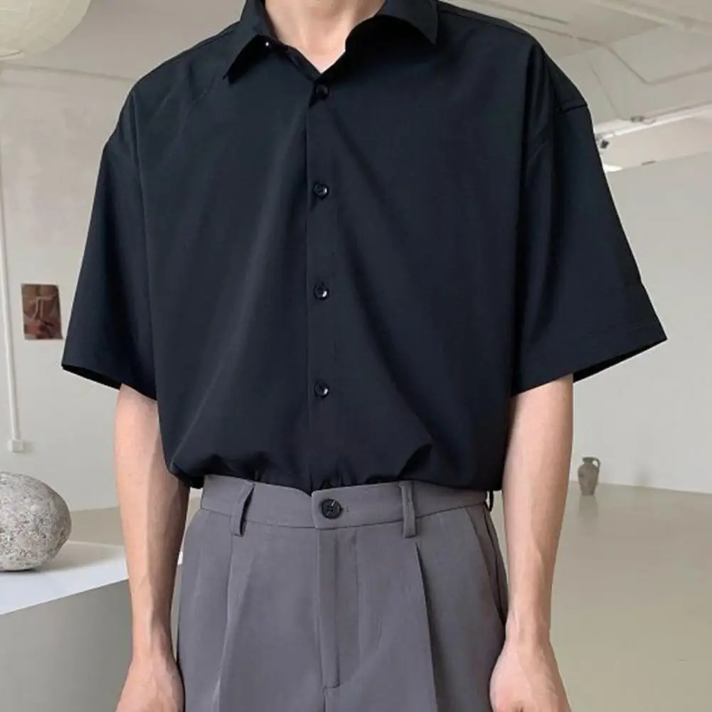 Casual Shirt Simple Men Shirt Lightweight Machine Washable Great All-Match Solid Baggy Shirt Men Garment
Casual Shirt Simple Men Shirt Lightweight Machine Washable Great All-Match Solid Baggy Shirt Men Garment