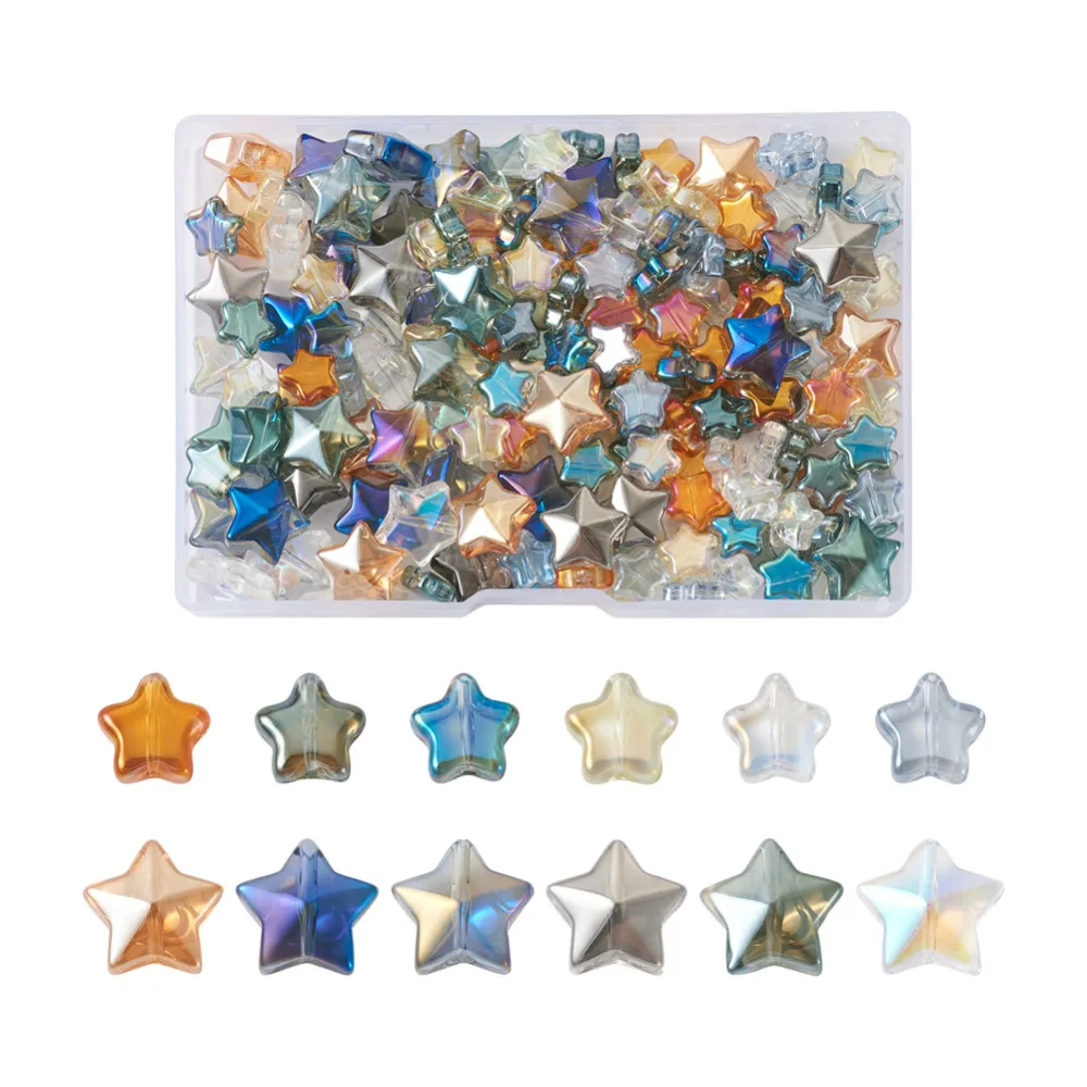 210Pcs Mixed Color Five-pointed Star Electroplate Glass Beads Loose Spacer Beads for Jewelry Making DIY Bracelet Accessories
210Pcs Mixed Color Five-pointed Star Electroplate Glass Beads Loose Spacer Beads for Jewelry Making DIY Bracelet Accessories