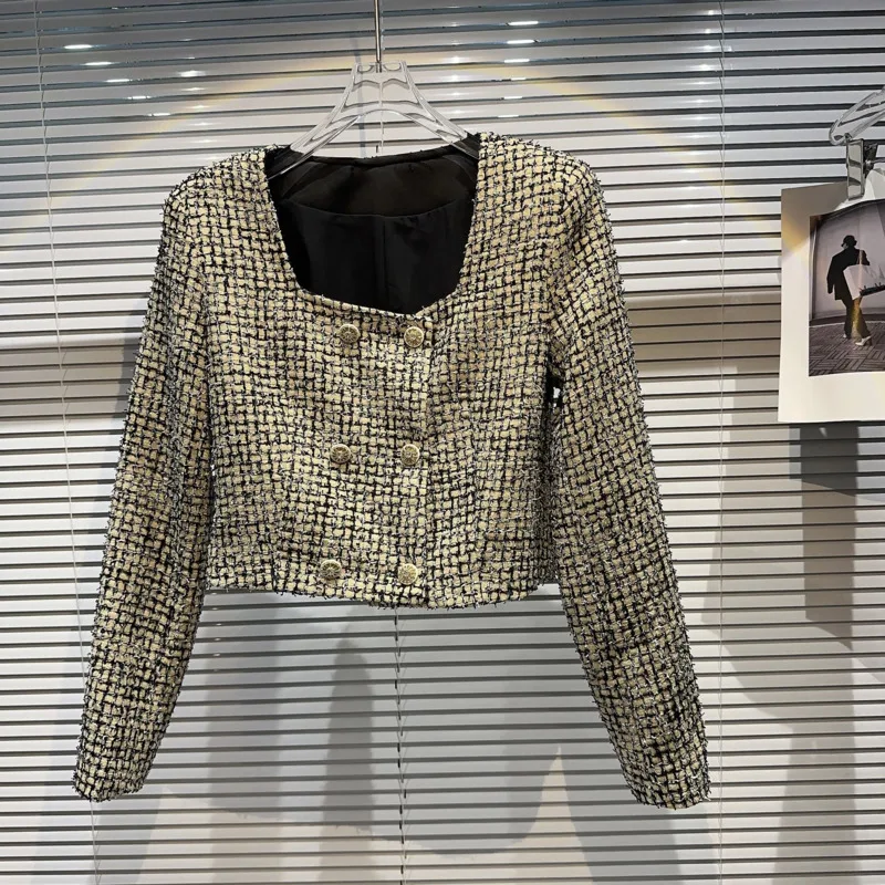 BORVEMAYS Tweed Coat Casual Loose Square Collar Long Sleeve Double Breasted Patchwork Temperament Autumn New Jacket WZ3803
BORVEMAYS Tweed Coat Casual Loose Square Collar Long Sleeve Double Breasted Patchwork Temperament Autumn New Jacket WZ3803