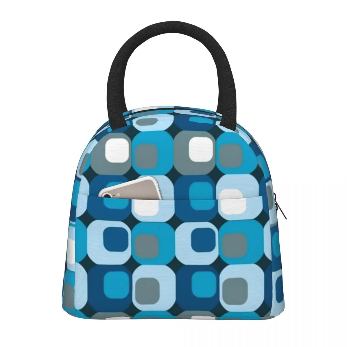 Shades Of Retro Mod Lunch Bag Blue Abstract Print Lunch Box Casual Outdoor Cooler Bag Convenient Waterproof Tote Food Bags
Shades Of Retro Mod Lunch Bag Blue Abstract Print Lunch Box Casual Outdoor Cooler Bag Convenient Waterproof Tote Food Bags
