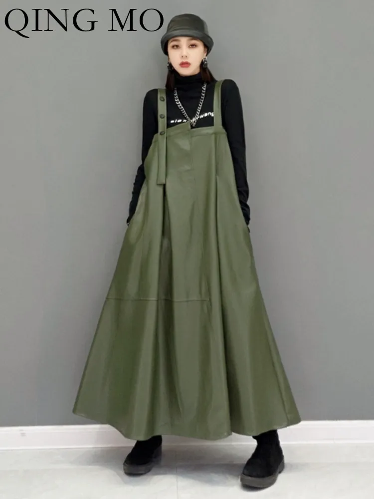 QING MO 2023 Spring Summer New Fashion Female Dress Strap PU Leather Ankle Length Skirt Loose Casual Women Streetwear ZXF818
QING MO 2023 Spring Summer New Fashion Female Dress Strap PU Leather Ankle Length Skirt Loose Casual Women Streetwear ZXF818
