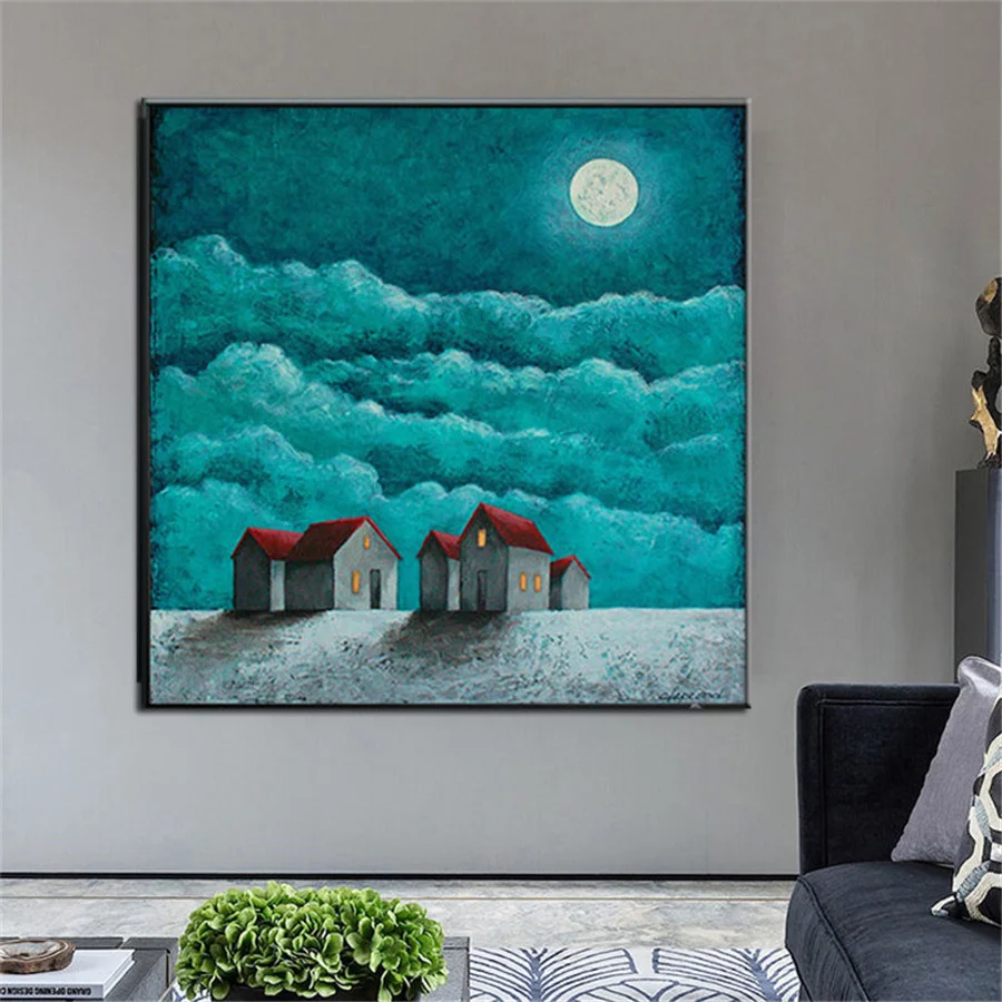 Hand Painted Abstract Oil Painting On Canvas Wall Painting Moon Landscape Wall Picture Home Decoration Frameless
Hand Painted Abstract Oil Painting On Canvas Wall Painting Moon Landscape Wall Picture Home Decoration Frameless