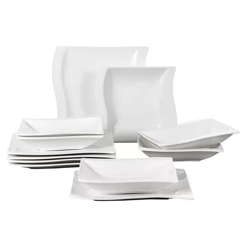 Series Flora 12/24 White Porcelain Tableware Plate Set with 12 Soup Dinner Plates , Dinner Plates Service for 12 Person
Series Flora 12/24 White Porcelain Tableware Plate Set with 12 Soup Dinner Plates , Dinner Plates Service for 12 Person