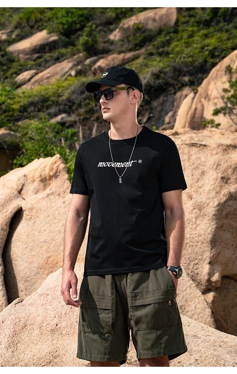 Новинка лета 1975, Мужская хлопковая футболка с коротким рукавом и круглым вырезом, с буквенным принтом
Новинка лета 1975, Мужская хлопковая футболка с коротким рукавом и круглым вырезом, с буквенным принтом