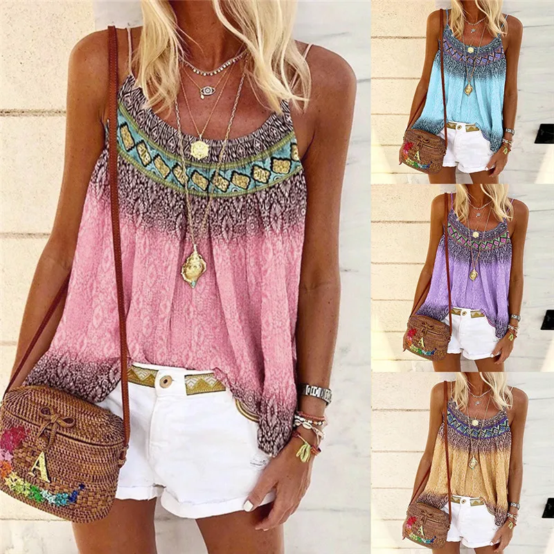 2022 Women's Tank Top New Leisure Casual Shirt Ladies Summer T Shirt Sleeveless Loose Boho Print Tops Femme
2022 Women's Tank Top New Leisure Casual Shirt Ladies Summer T Shirt Sleeveless Loose Boho Print Tops Femme
