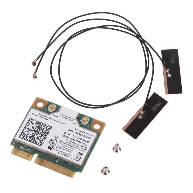 

Dual Band Wireless Card for Intel 7260 7260HMW Mini PCI-E 2.4G/5Ghz Wlan Wifi Bluetooth-compatible 802.11ac/a/b/g