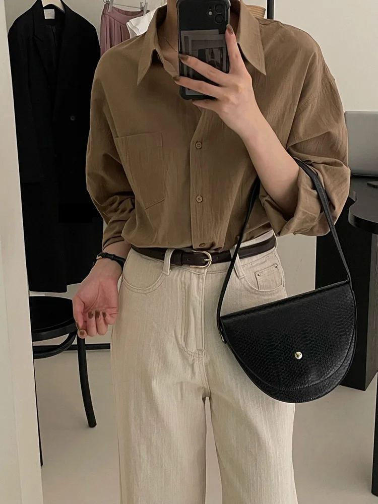 Solid Color Loose Button Basic Shirt Cotton Versatile Color Oversize Casual Office Ladies Long Sleeve Blouse Autumn
Solid Color Loose Button Basic Shirt Cotton Versatile Color Oversize Casual Office Ladies Long Sleeve Blouse Autumn