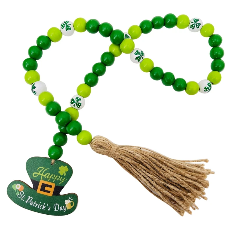 St. Patrick's Day Wood Beads Garlands With Tassels, Elf Hat Tag, Rustic Farmhouse Ornaments For Wall Hanging Home Decor
St. Patrick's Day Wood Beads Garlands With Tassels, Elf Hat Tag, Rustic Farmhouse Ornaments For Wall Hanging Home Decor