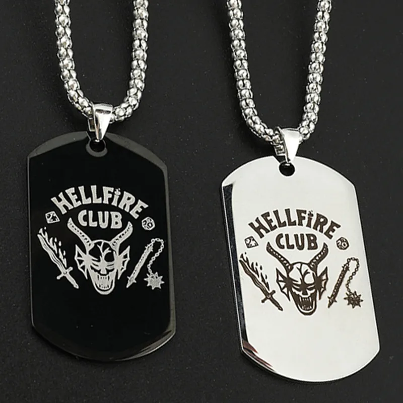 Hellfire Club Pendant Necklace Stranger Things Eddie Munson Peripheral Stainless Steel Neck Chain for TV Drama Fans Gifts
Hellfire Club Pendant Necklace Stranger Things Eddie Munson Peripheral Stainless Steel Neck Chain for TV Drama Fans Gifts