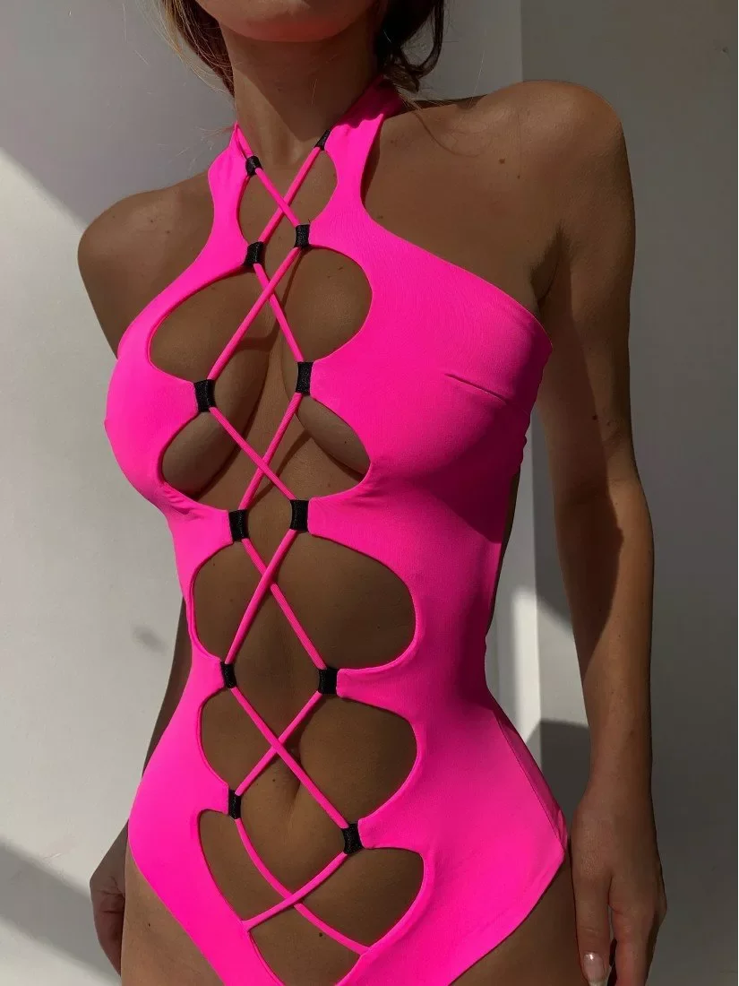 Hollow Out Swimwear Women 2022 High Neck Solid Black Cut Out Backless Monokini Bandage Bathing Suit Holiday One Piece Swimsuit
Hollow Out Swimwear Women 2022 High Neck Solid Black Cut Out Backless Monokini Bandage Bathing Suit Holiday One Piece Swimsuit
