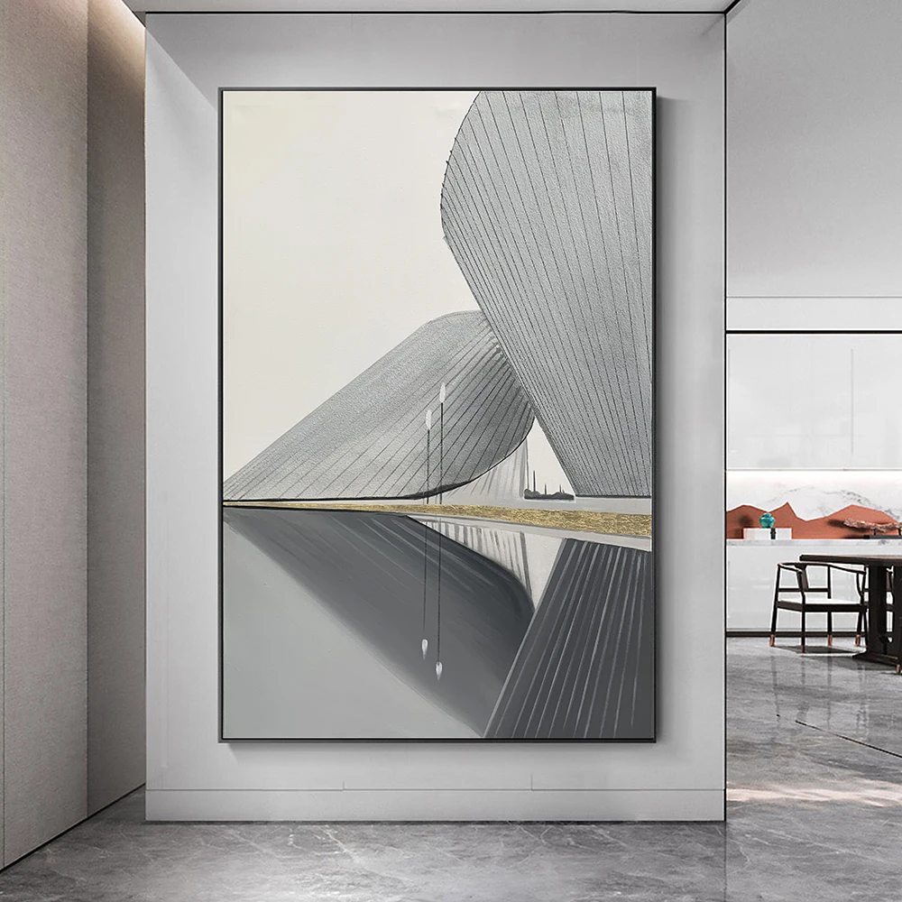 Vertical City Reflection Building Black And White 100% Hand Painted Oil Painting Wall Art For Home Living Room Handmade
Vertical City Reflection Building Black And White 100% Hand Painted Oil Painting Wall Art For Home Living Room Handmade