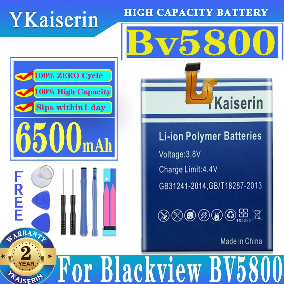 

YKaiserin BV 5800 6500mAh Replacement Battery For Blackview BV5800/BV5800 Pro BV5800Pro High Quality Batteries Bateria
