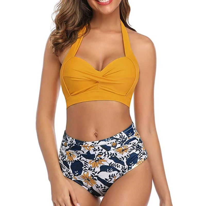 Женский комплект бикини с высокой талией, спортивный купальник с принтом, бюстгальтеры с лямкой на шее, топ, купальный костюм
Женский комплект бикини с высокой талией, спортивный купальник с принтом, бюстгальтеры с лямкой на шее, топ, купальный костюм
