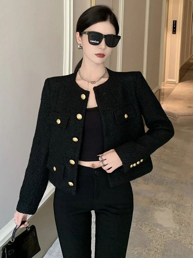 Fall Winter French Vintage Small Fragrant Tweed Jacket Coat Women Elegant Casual Woolen Short Coats Streetwear Outwear Crop Top
Fall Winter French Vintage Small Fragrant Tweed Jacket Coat Women Elegant Casual Woolen Short Coats Streetwear Outwear Crop Top