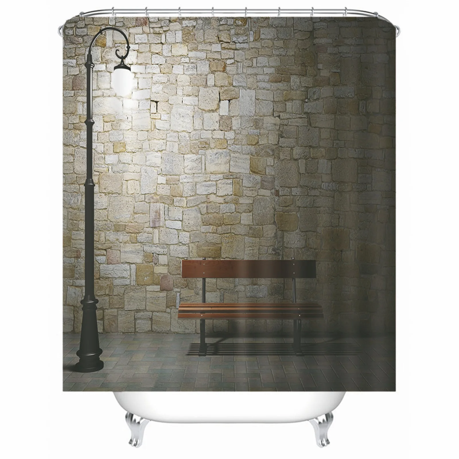 Shower Curtain Polyester Street Light Wall Wooden Chair Brown Mold & Mildew Resistant Waterproofwith Rustproof Grommets Hooks
Shower Curtain Polyester Street Light Wall Wooden Chair Brown Mold & Mildew Resistant Waterproofwith Rustproof Grommets Hooks